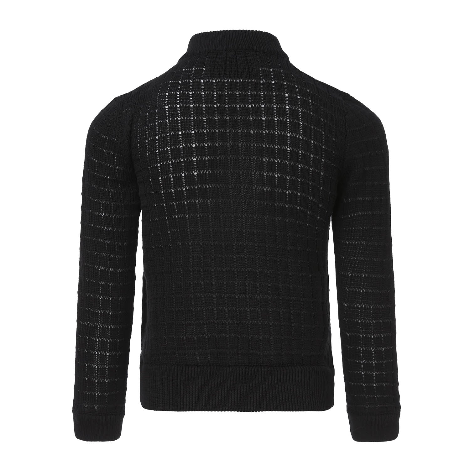 Balck Summer Cardigan with Front Buttons Fastening-1